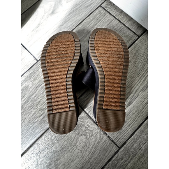 Nautica Bellana Platform Sandals Women's Size 7.5 Black Tan Wedge Slides - Picture 3 of 4